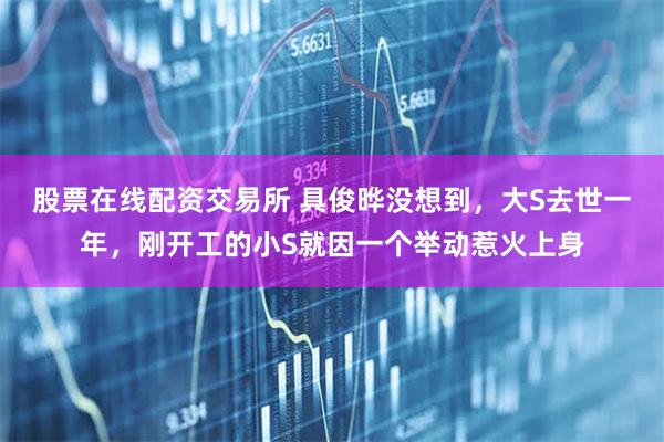 股票在线配资交易所 具俊晔没想到，大S去世一年，刚开工的小S就因一个举动惹火上身